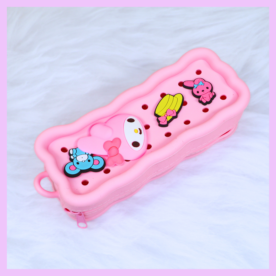 Silicone Pencil Pouch Croc Inspired