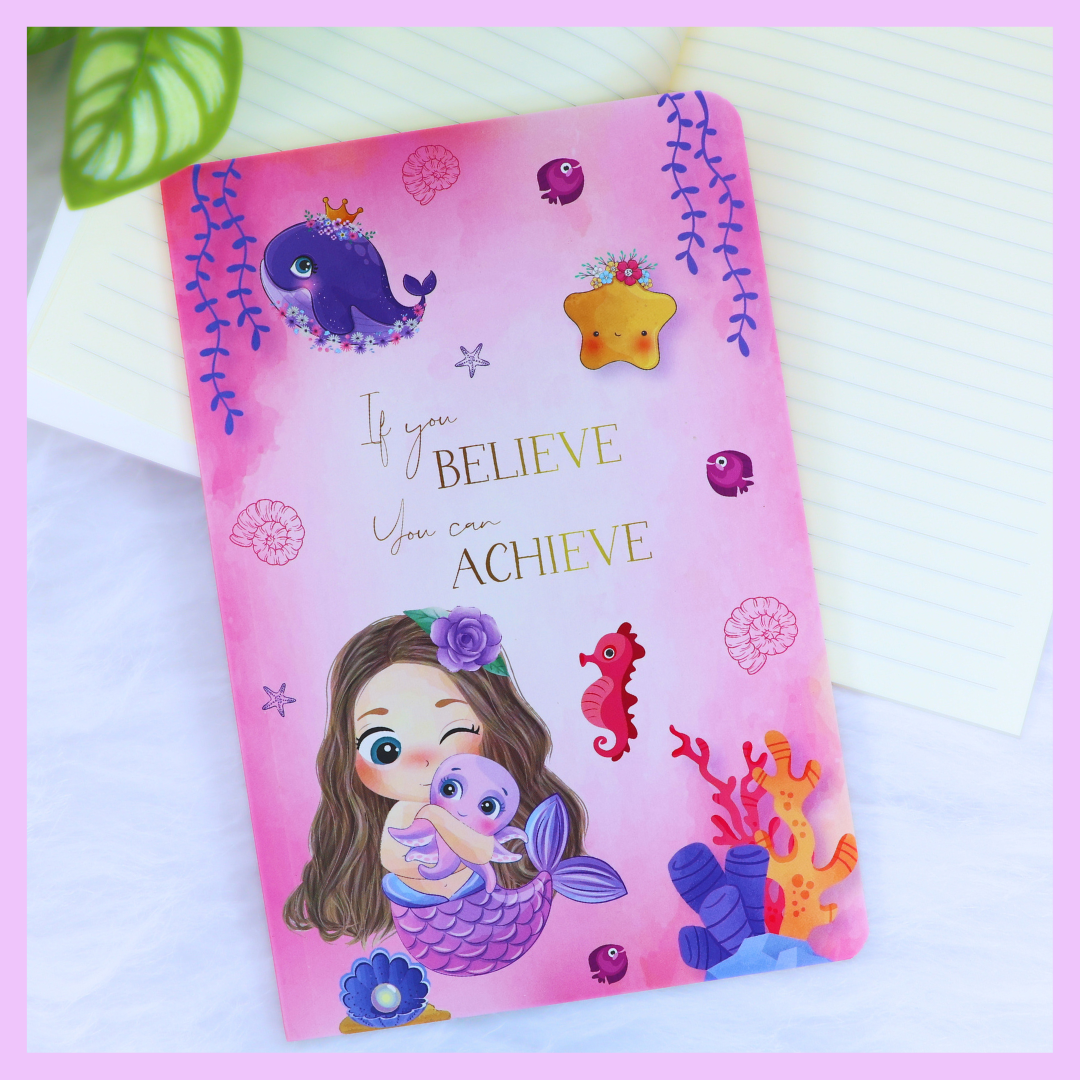 Quirky Print Slim Diary -Mermaid Theme