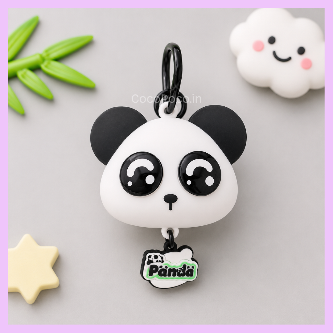 Cute panda keychain for backpack and keys