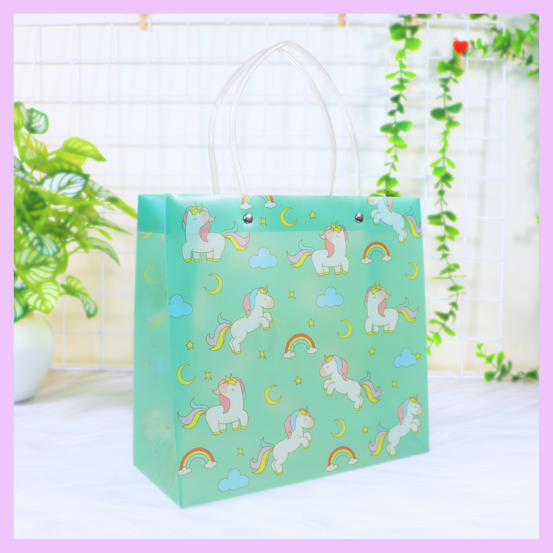 Premium Printed PVC Gift Bags -Unicorn Theme