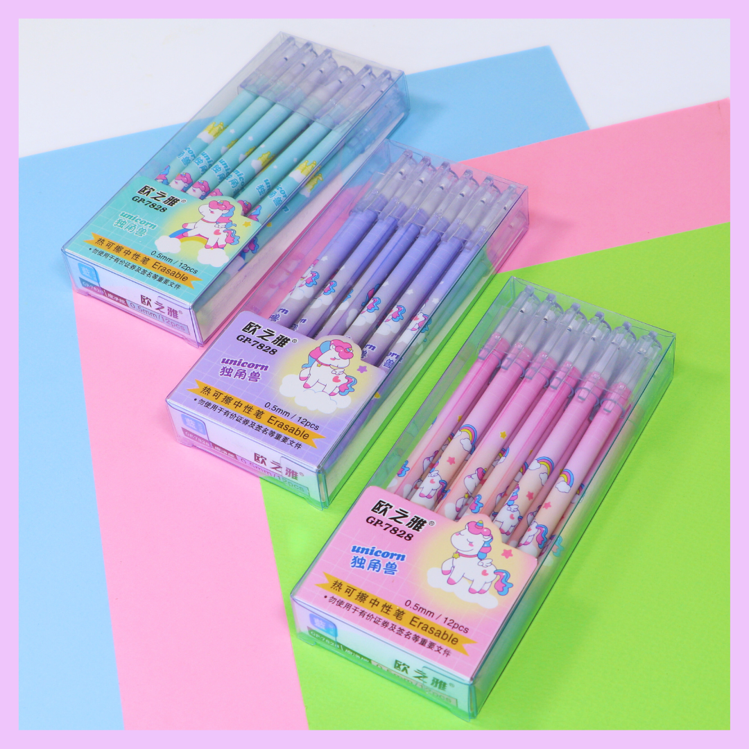 Unicorn Erasable Pen (Set of 12)