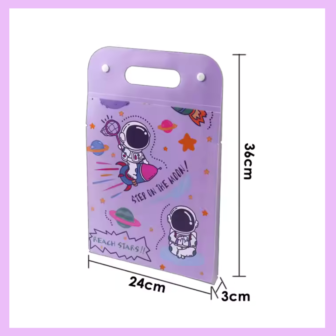 Space File Folder with Button Lock and Handle