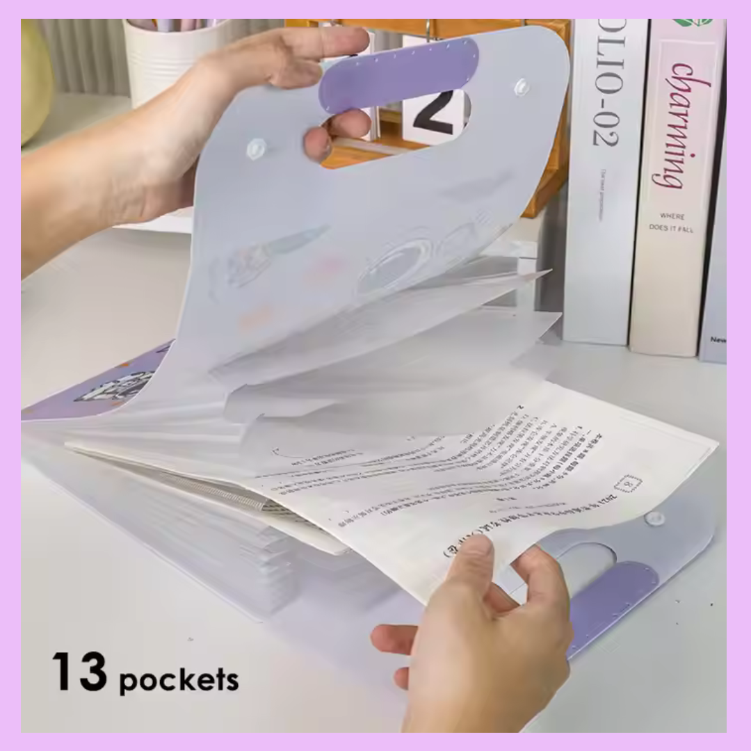 Space File Folder with Button Lock and Handle