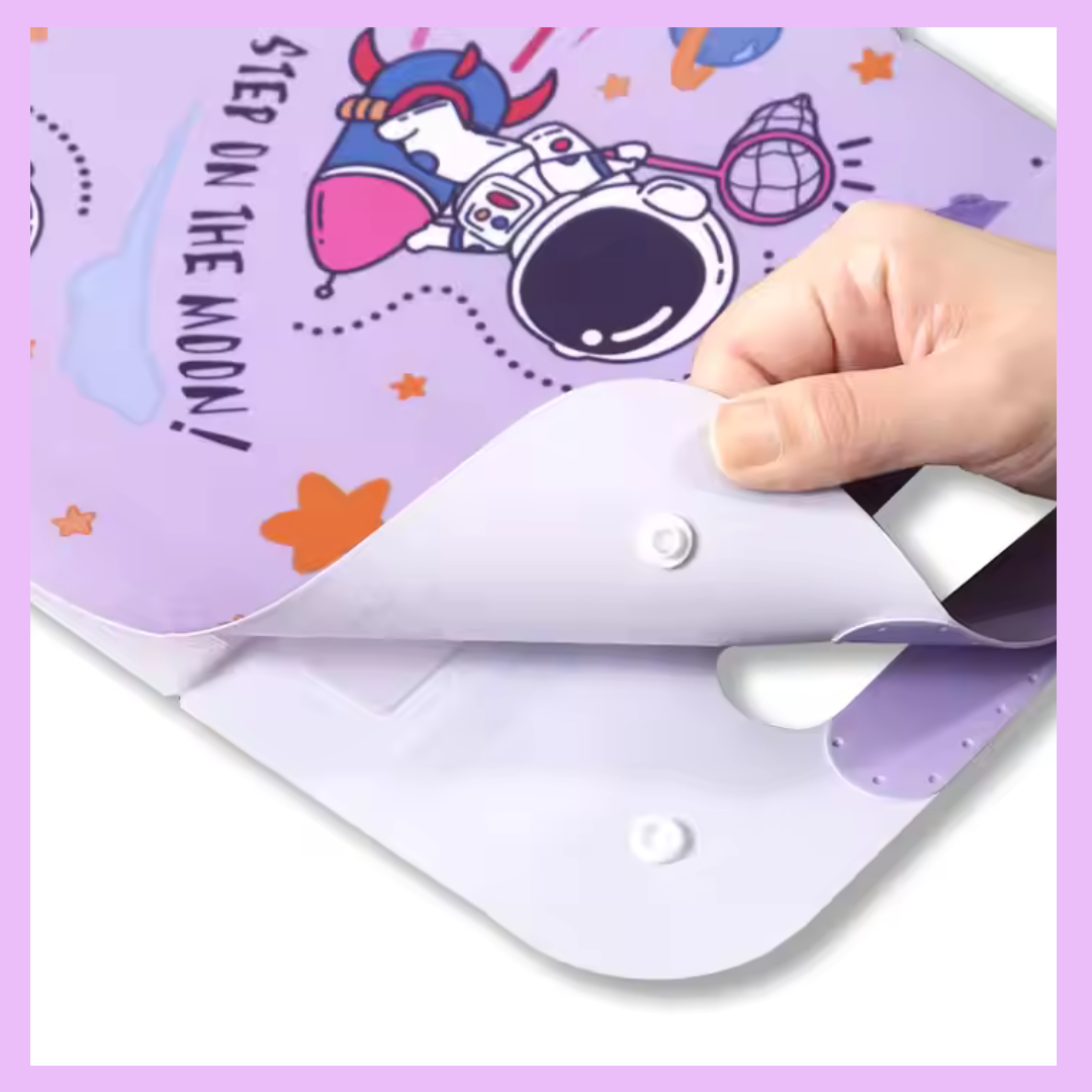 Space File Folder with Button Lock and Handle