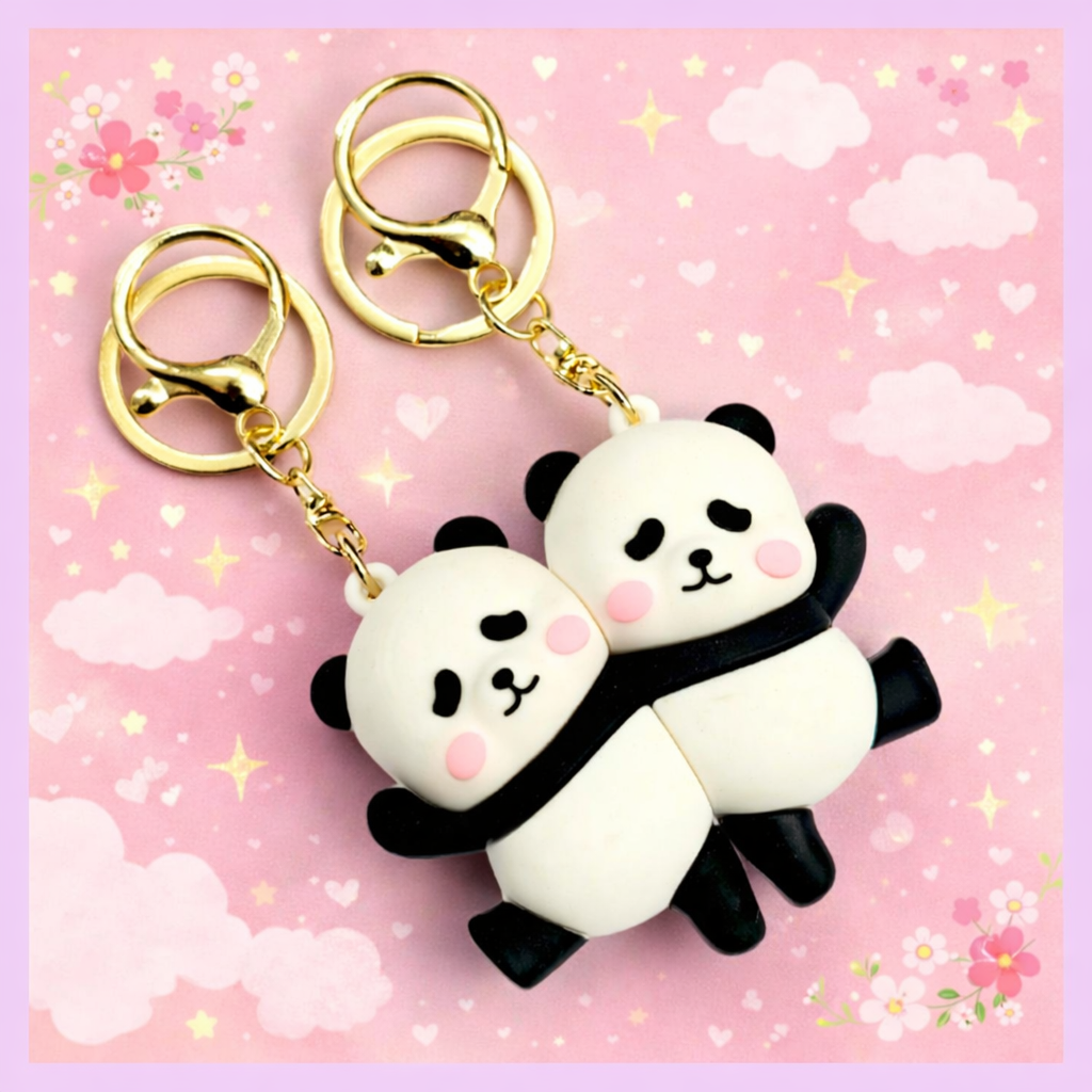 Cute Panda Magnetic Couple Keychain