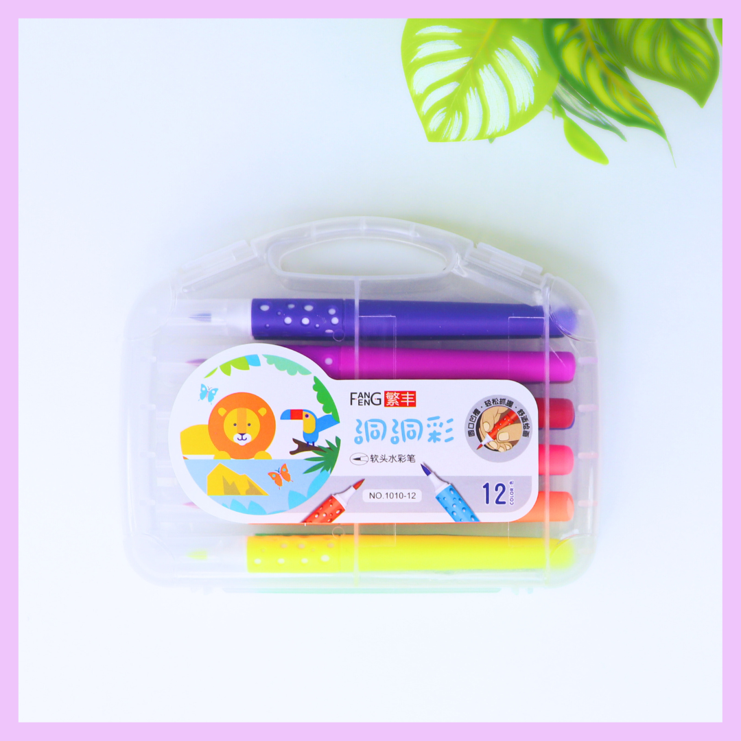Colourful brush pens set
