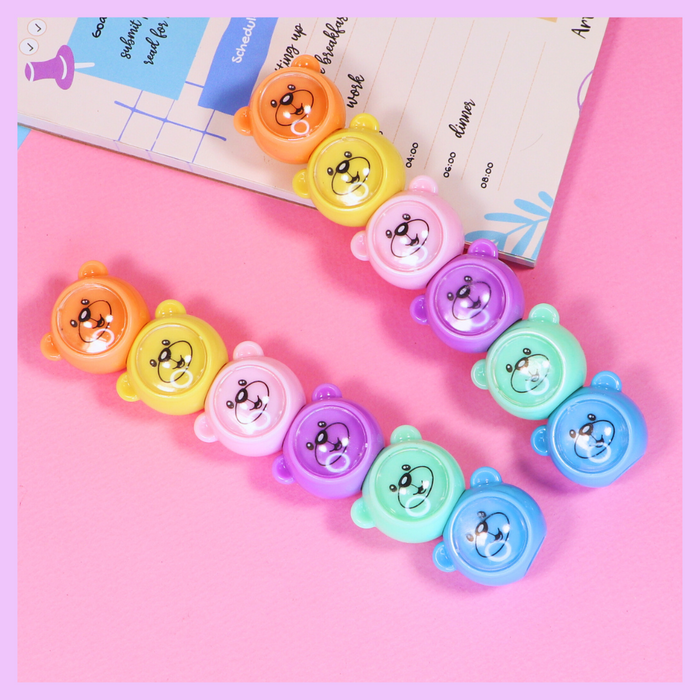 Six-piece bear highlighter set