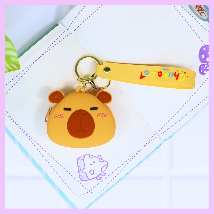 Capybara silicone coin pouch