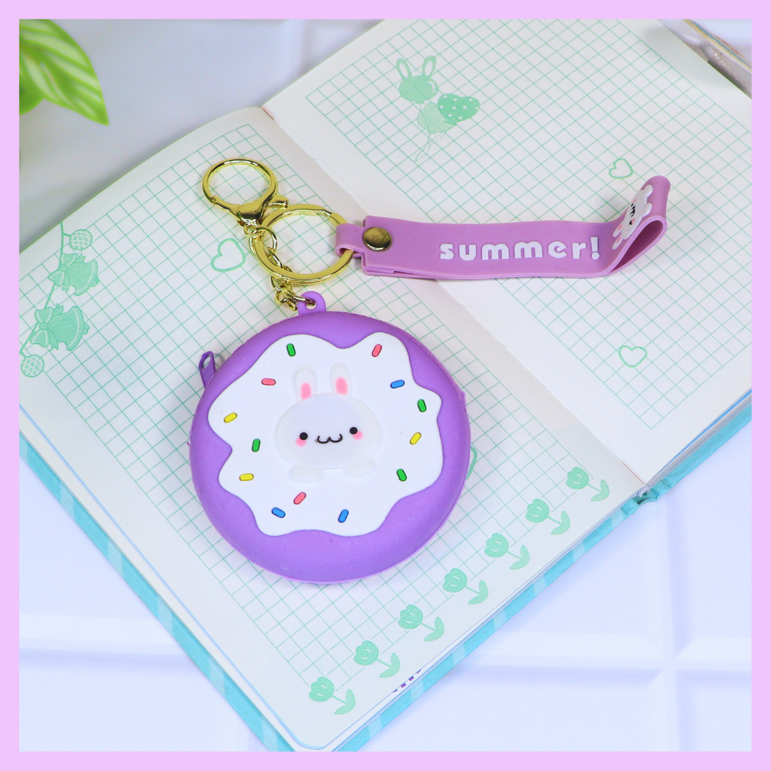 Cute silicone donut coin pouch