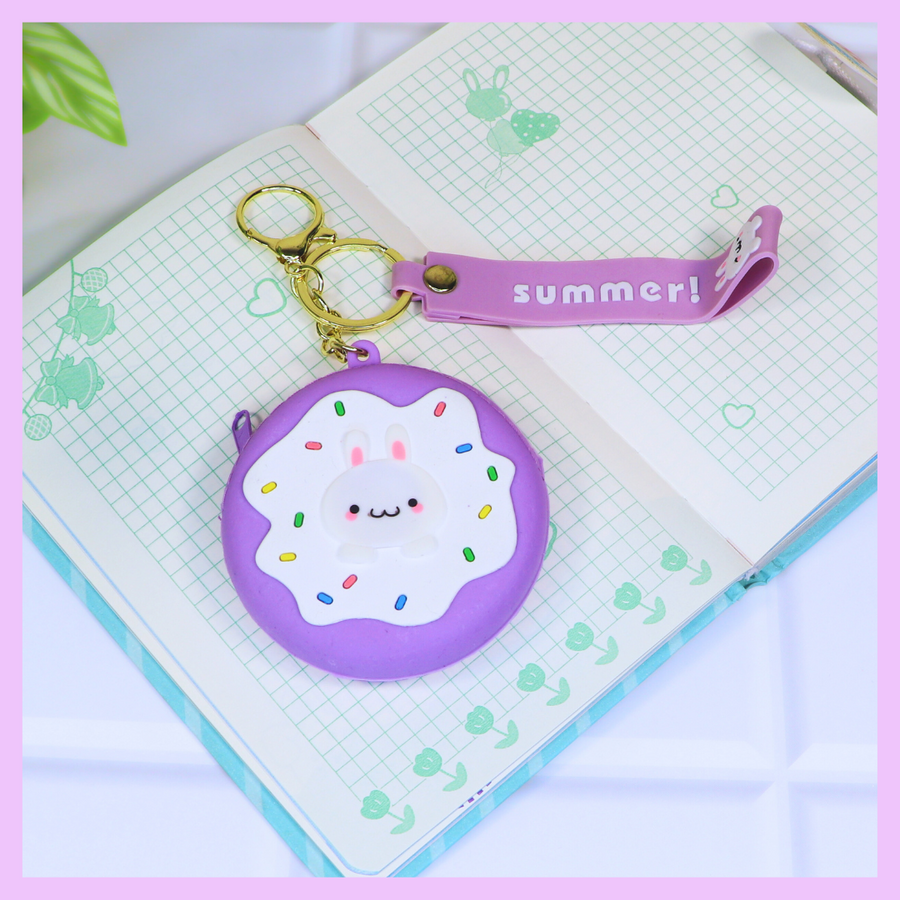 Cute silicone donut coin pouch