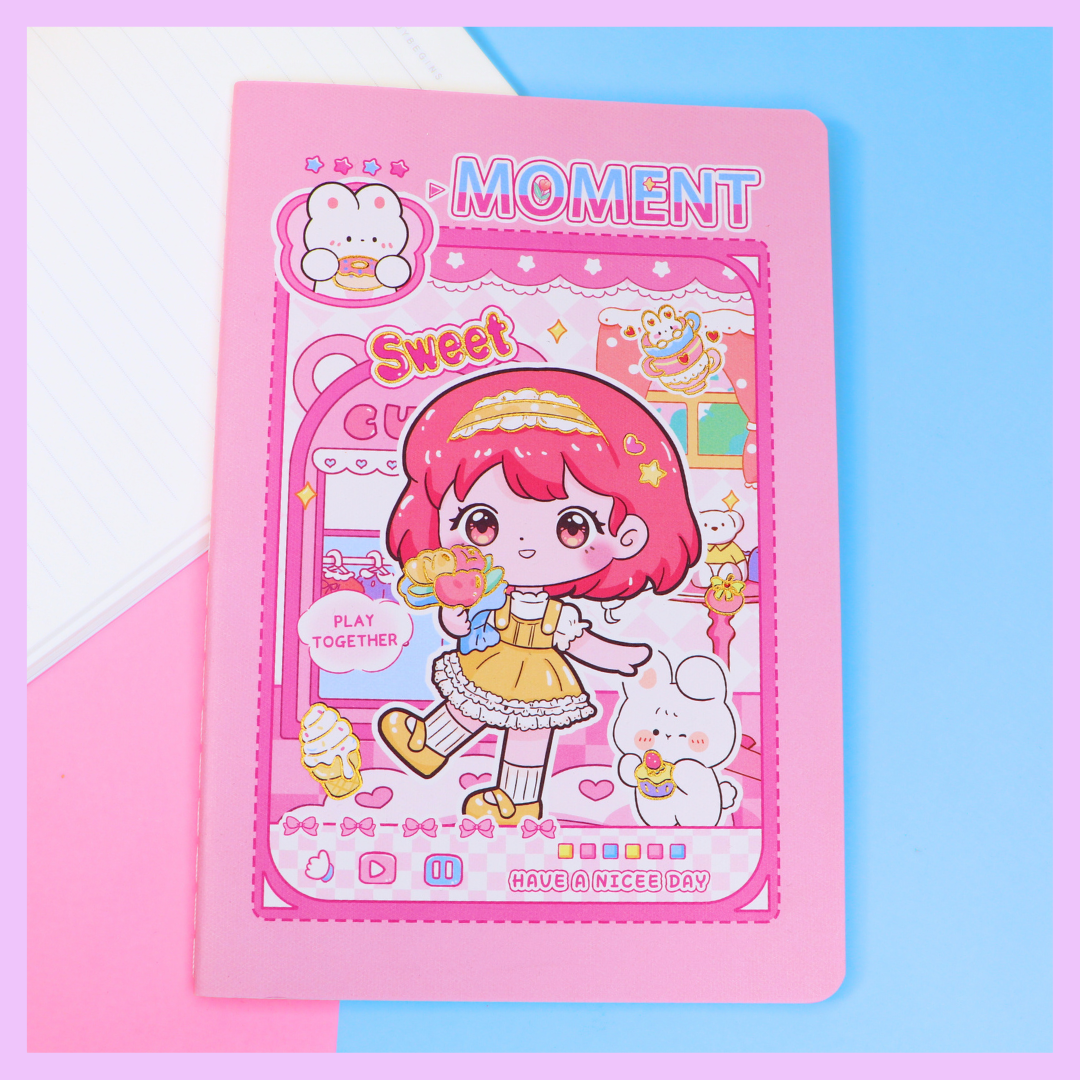 Kawaii girl notebook alternate design