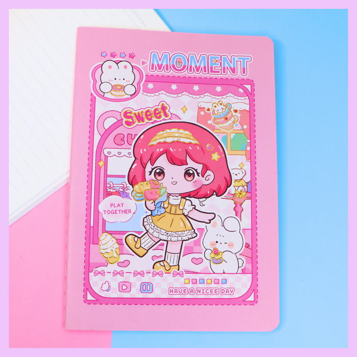 Kawaii girl notebook alternate design