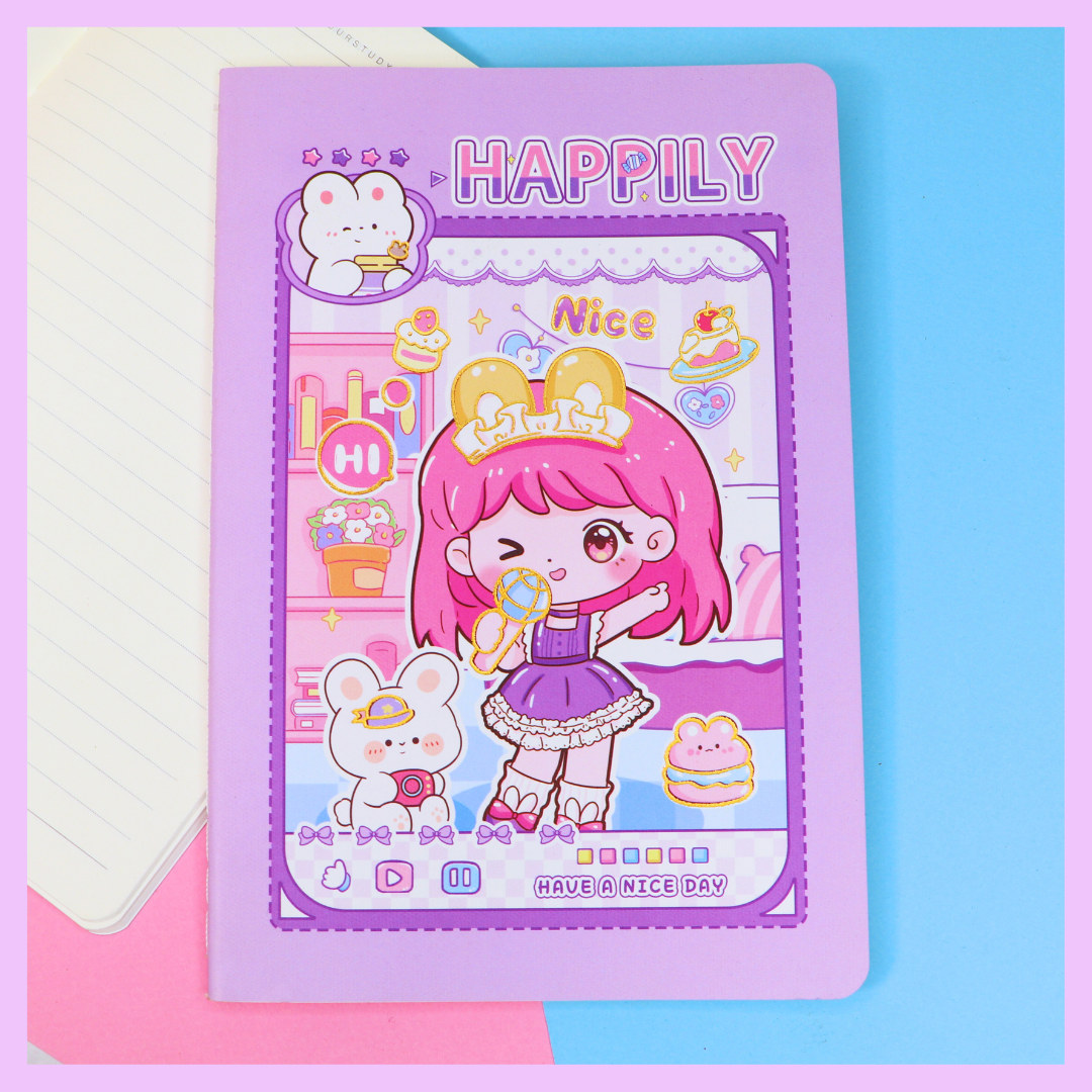 Kawaii girl notebook cover