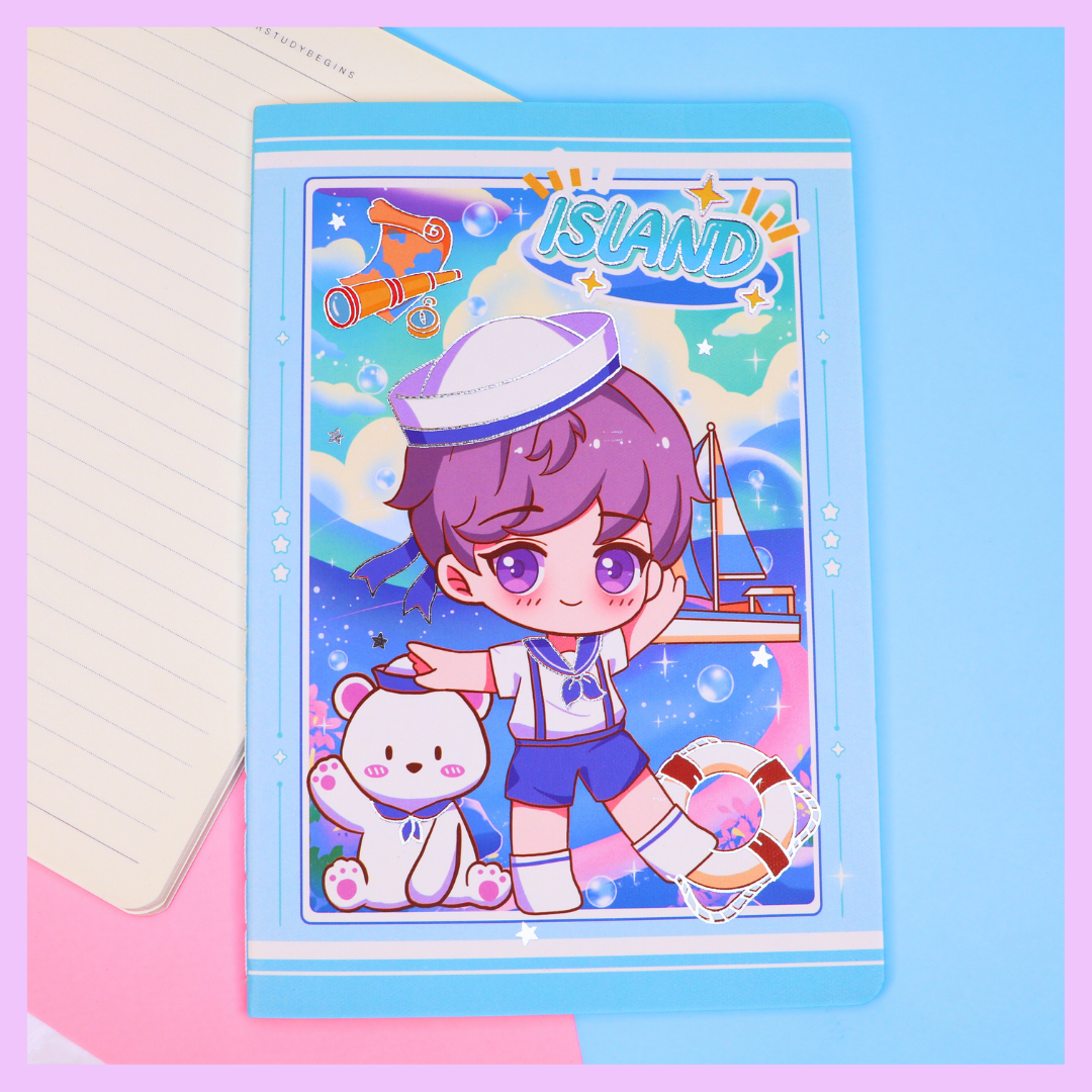 Kawaii island notebook cover