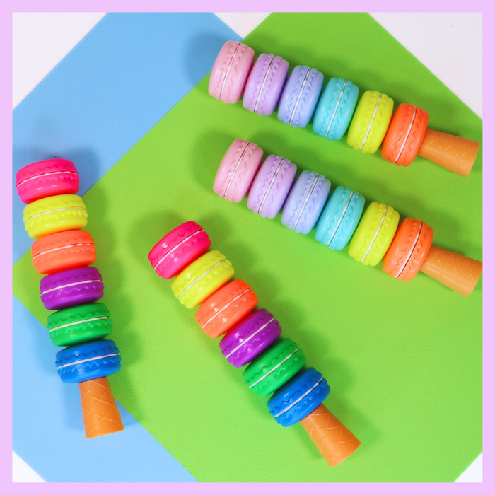 Six-piece macaron highlighter set alternate arrangement