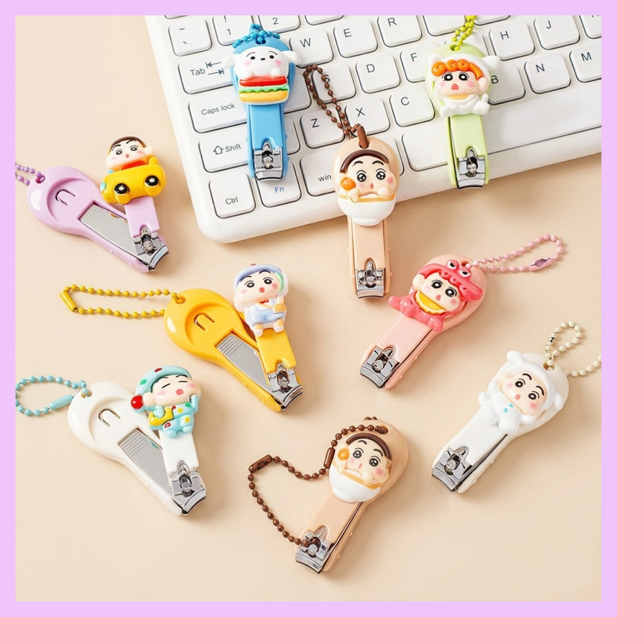 ShinChan theme Cutie Nail Cutters_green & blue & Light Yellow & Pink & purple & Beige