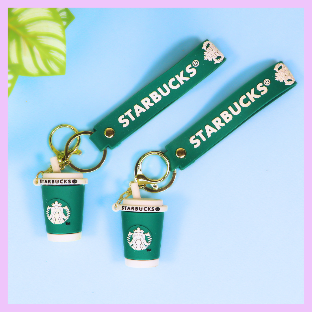 Starbucks keychain coffee themed charm