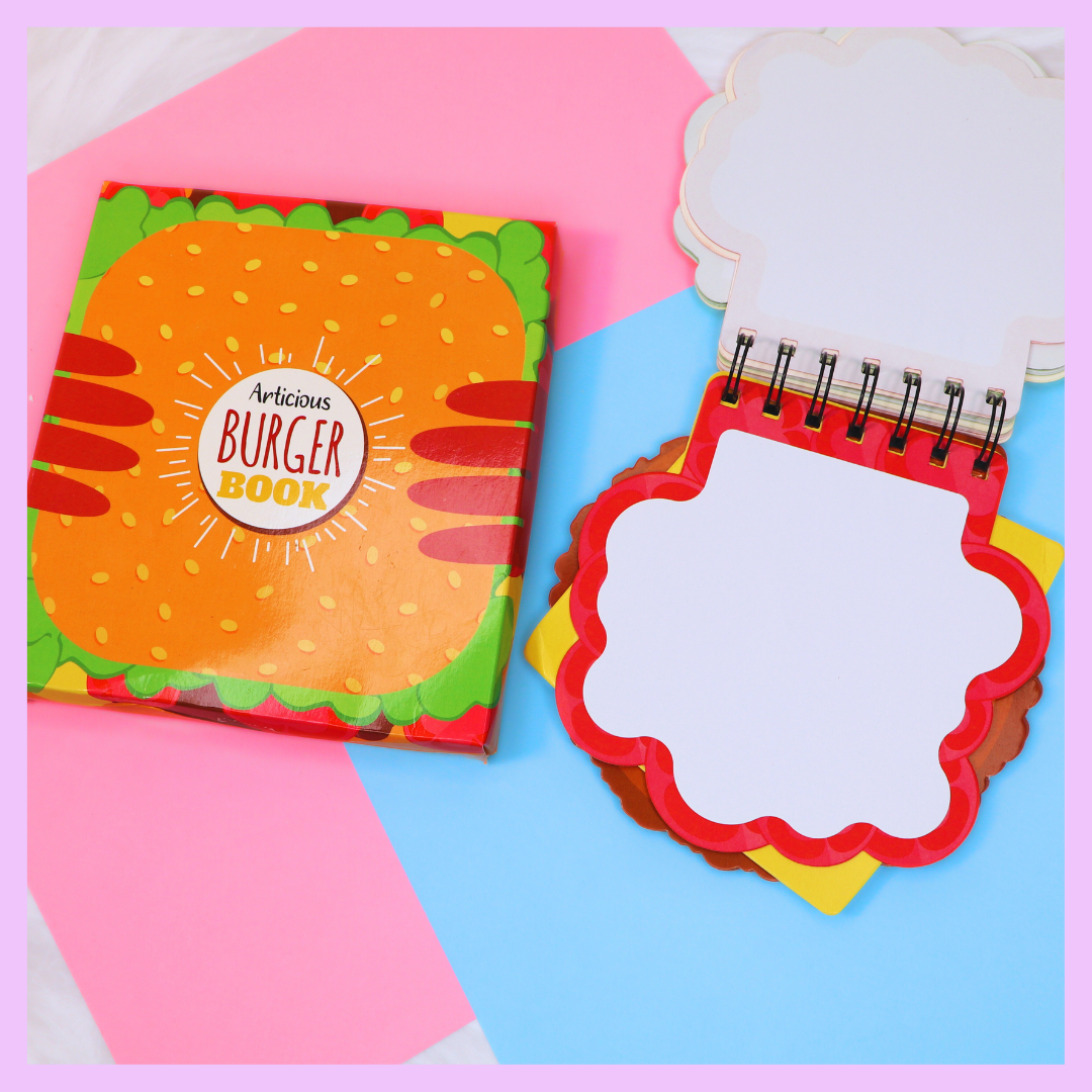 Burger spiral notebook cover design