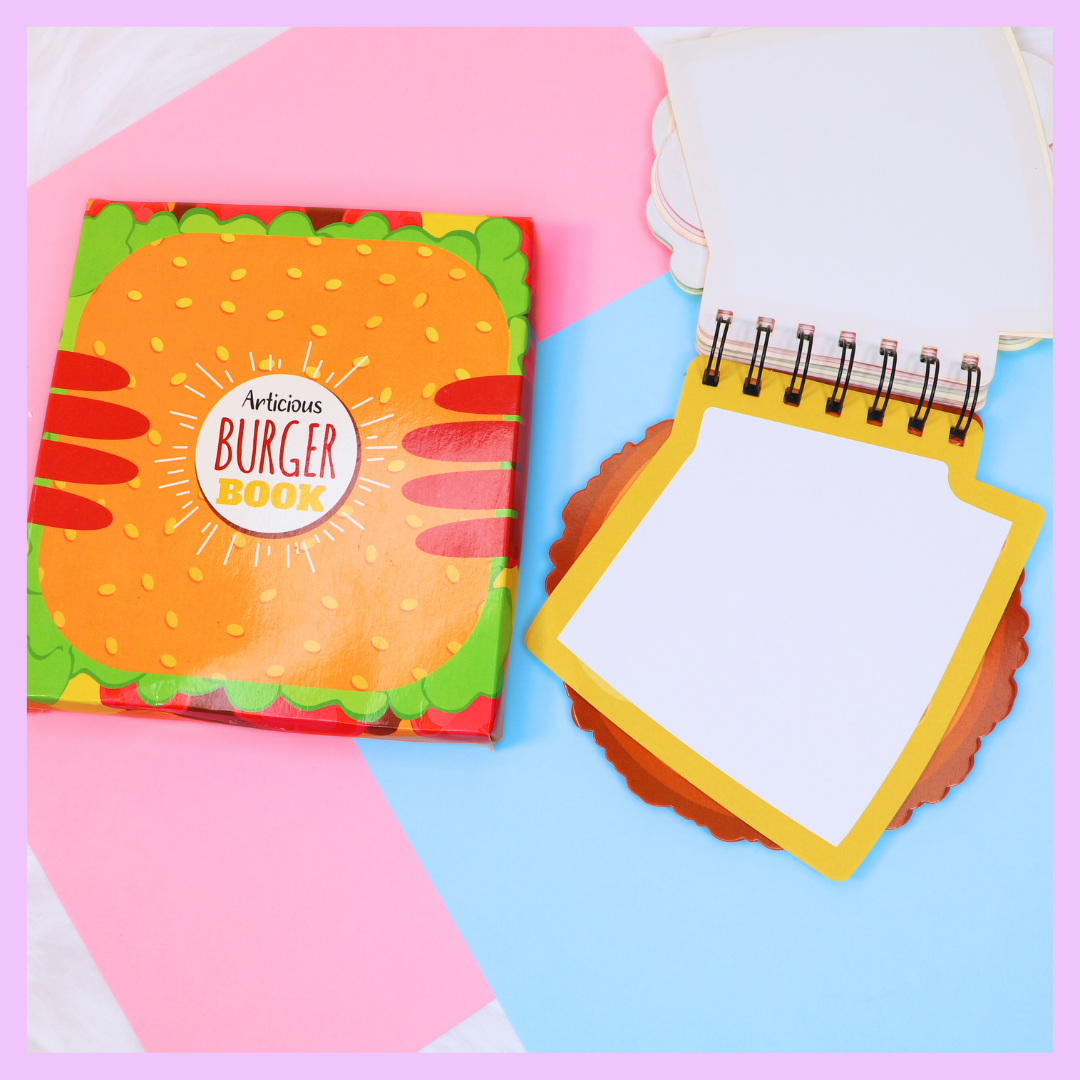 Burger spiral notebook alternate cover design