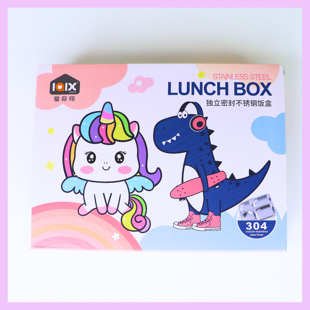 lunch Box  4 Grid 900 ml Stainless Steel with Soup Bowl