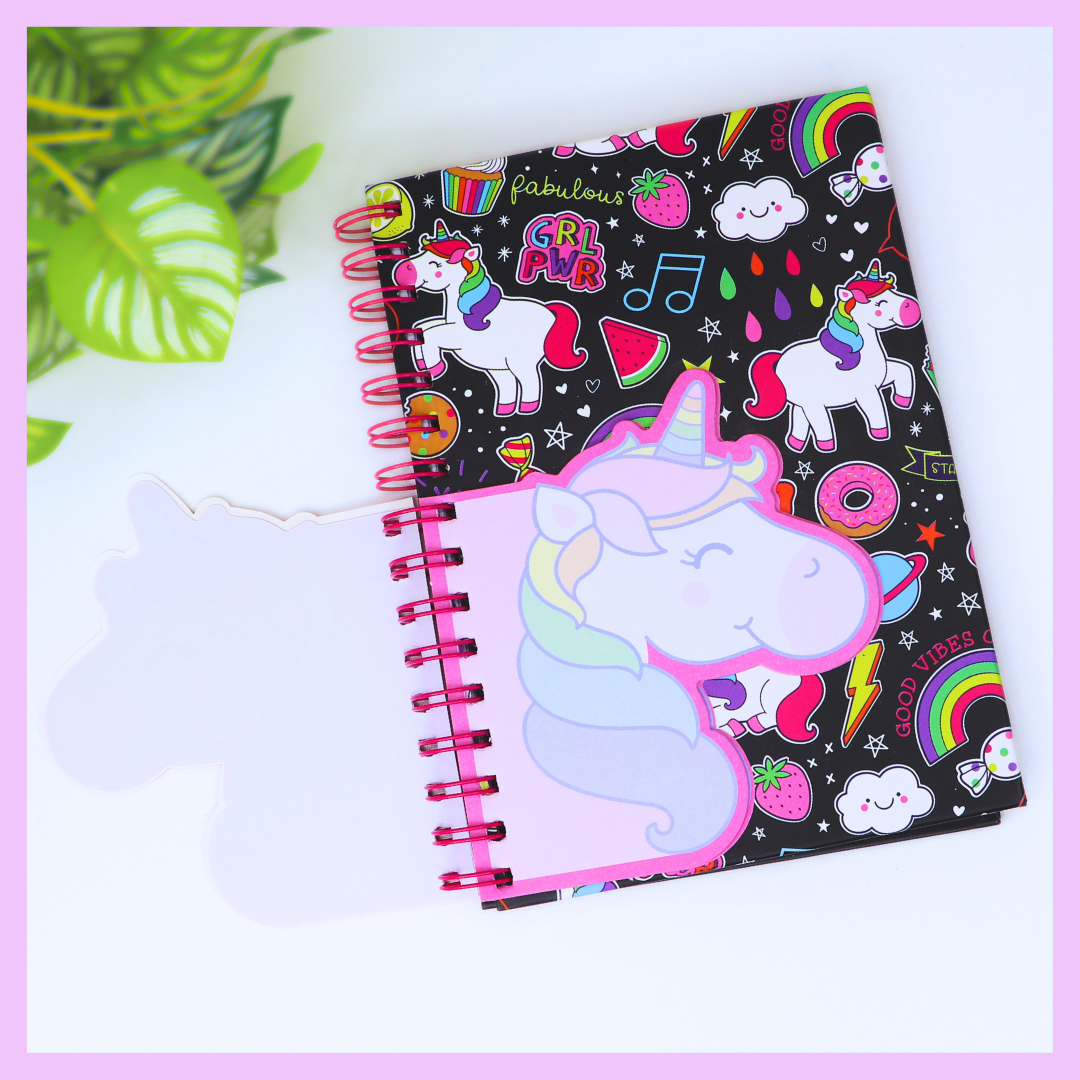 Unicorn spiral diary interior