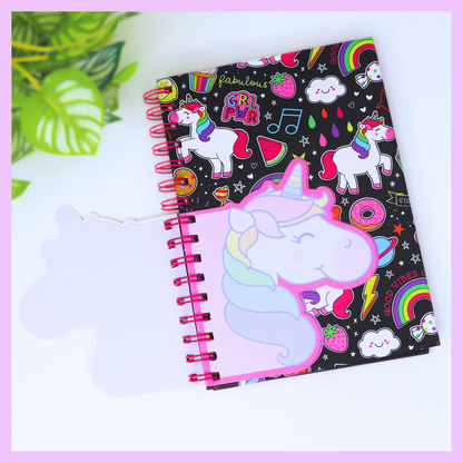 Unicorn spiral diary interior