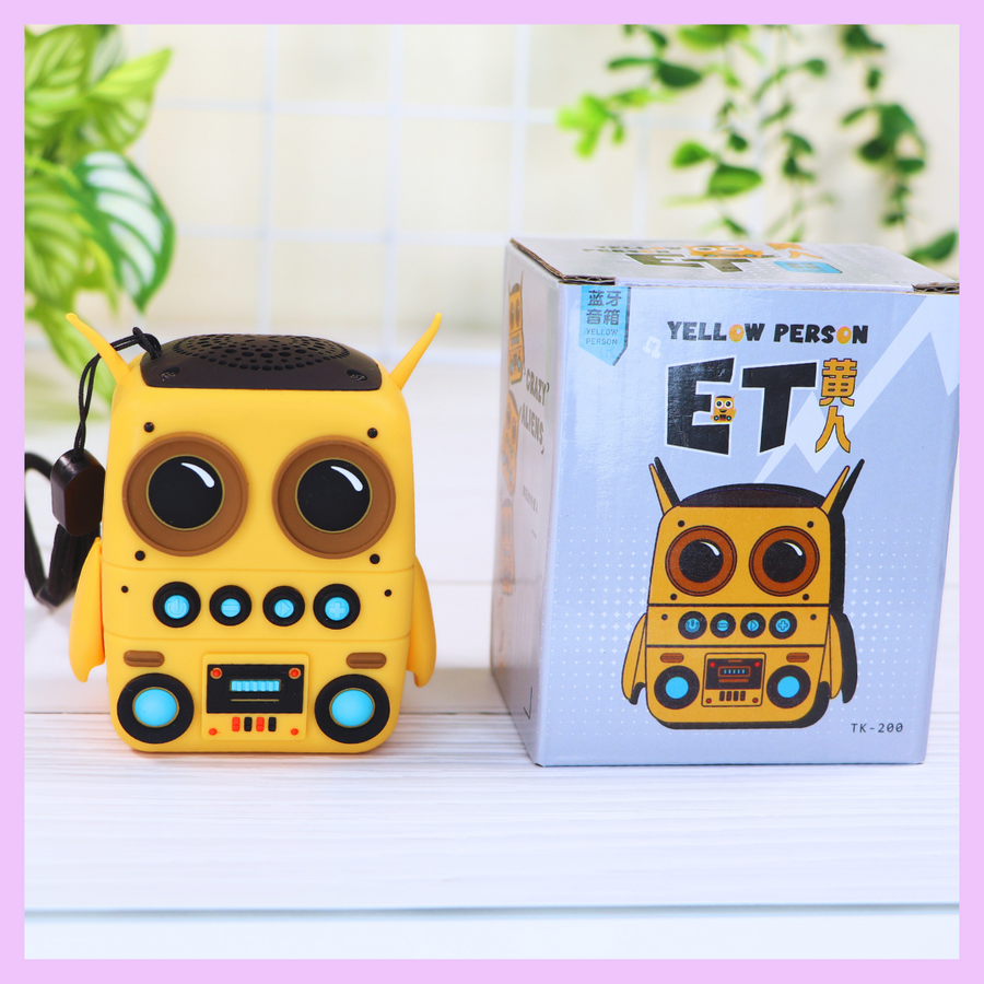 Yellow ET robot portable speaker
