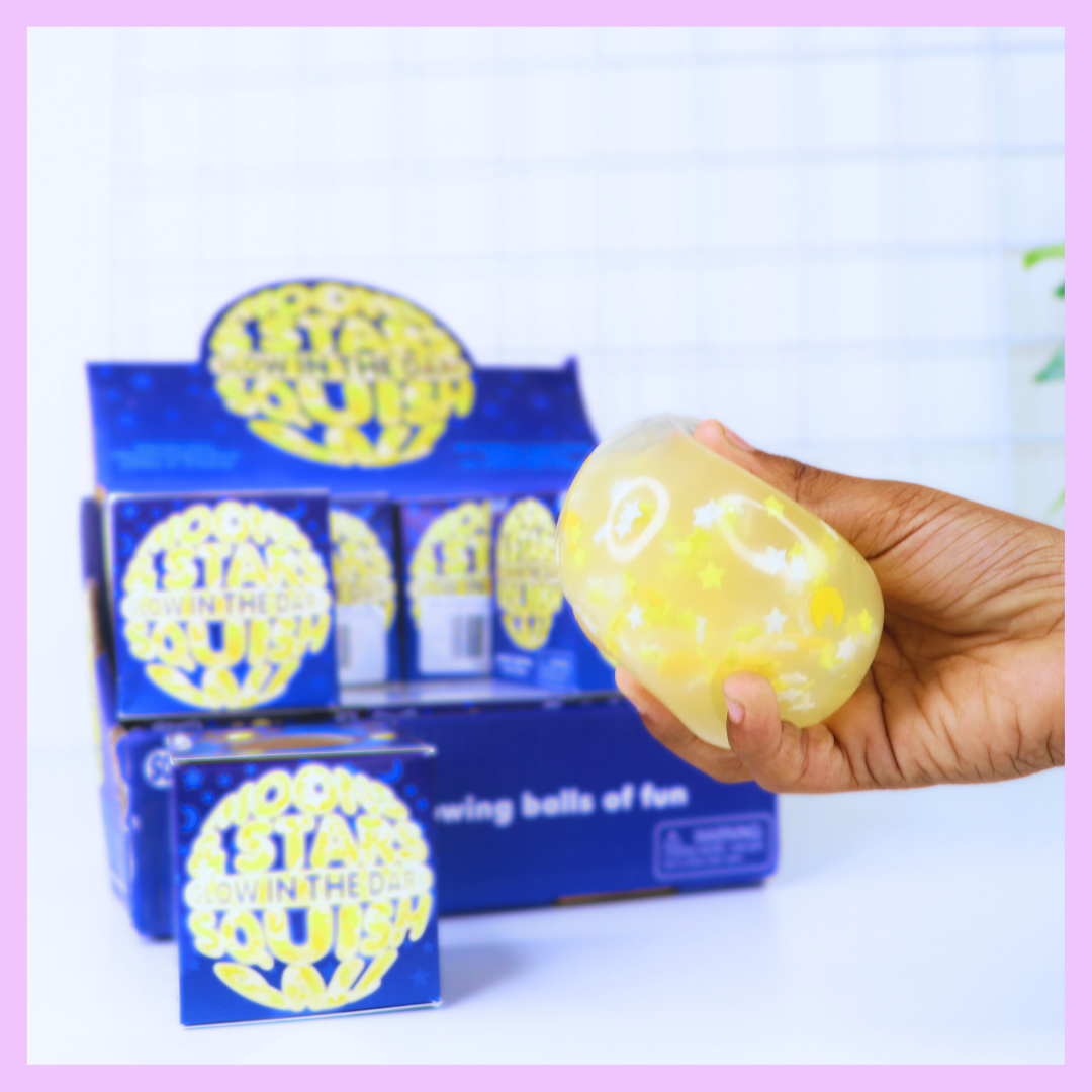 Moons and Stars Glow in the dark Squish Ball