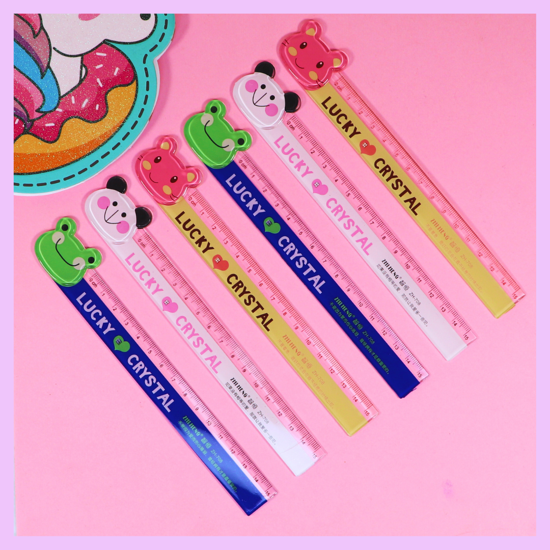 15 cm lucky crystal ruler for kids stationery