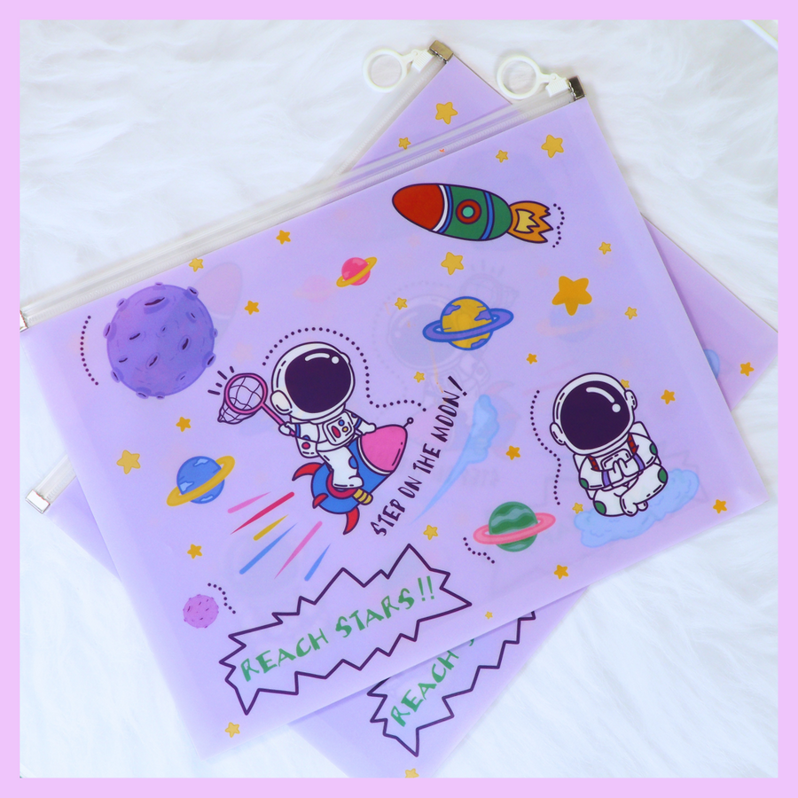 Space themed A4 file folder for school documents