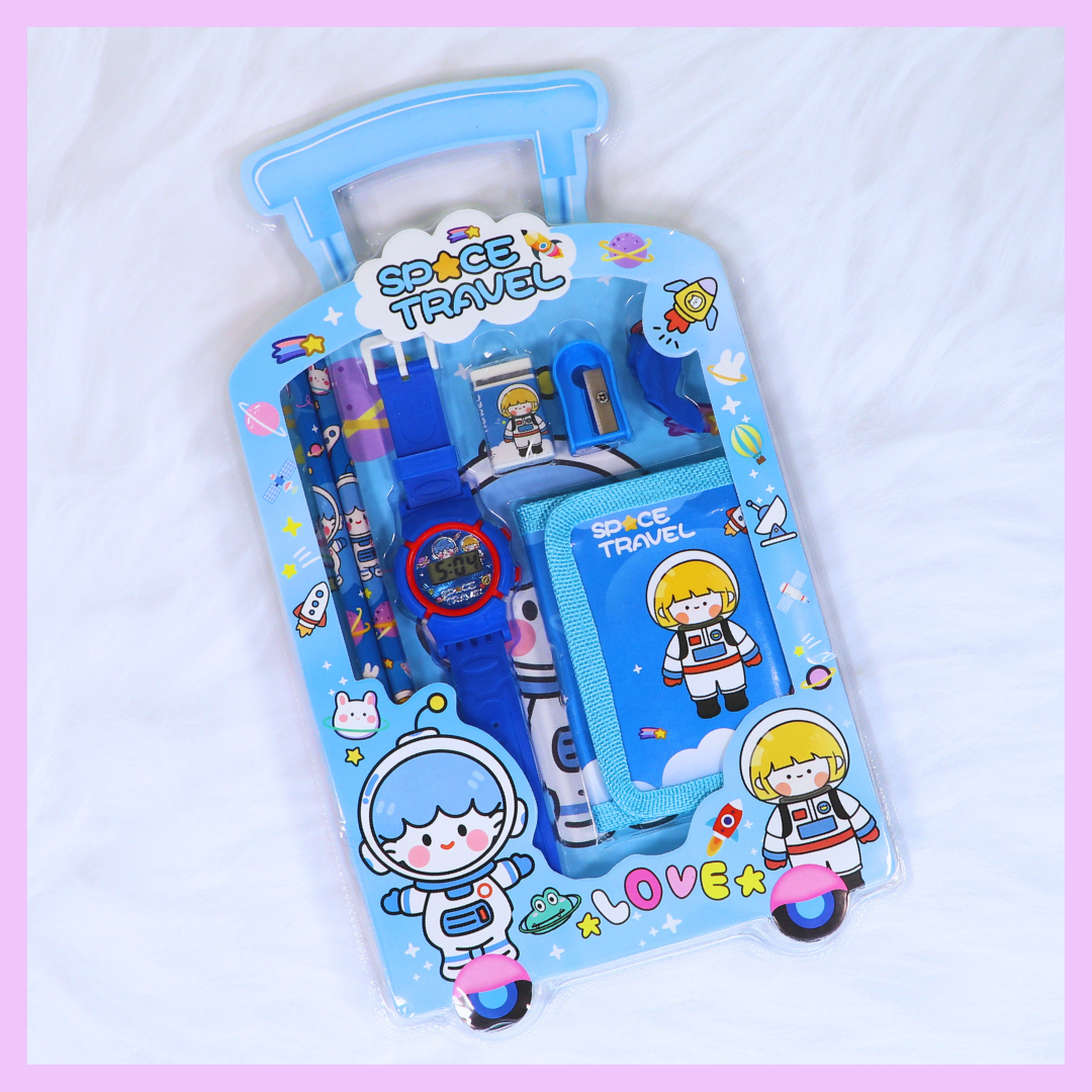 Blue space travel 7 in 1 gift set