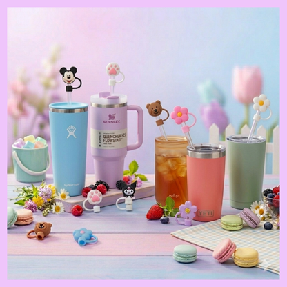 Cute Silicone Straw Cover/ Topper for Tumblers