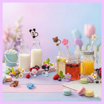 Cute Silicone Straw Cover/ Topper for Tumblers