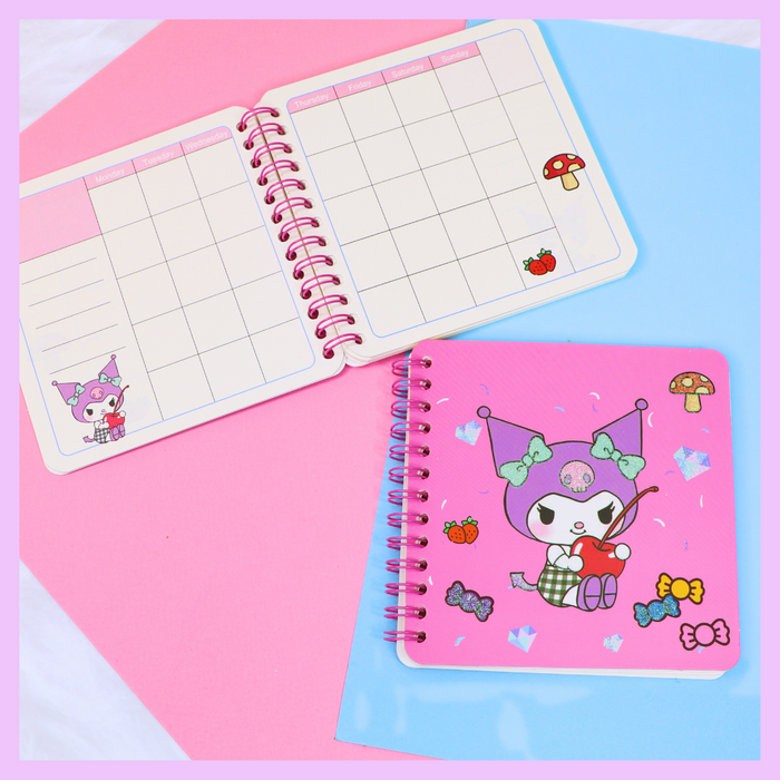 Sanrio spiral diary - pink Kuromi design