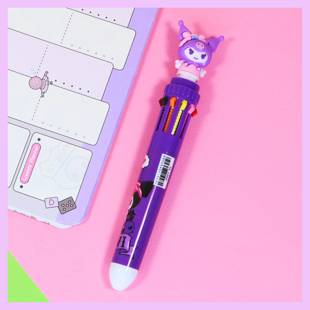 Purple Kuromi multicolor ball pen