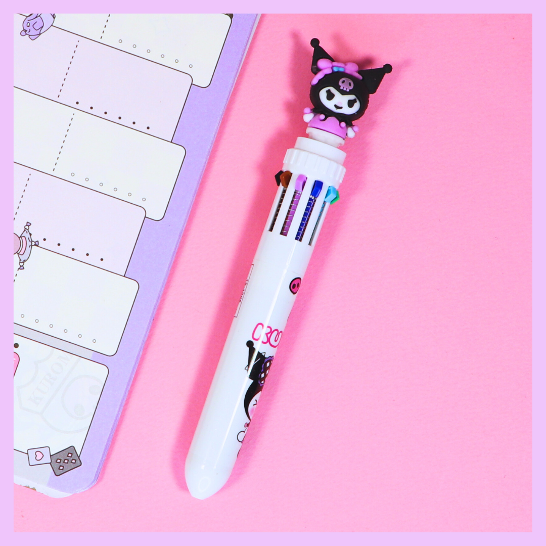 White Kuromi multicolor ball pen