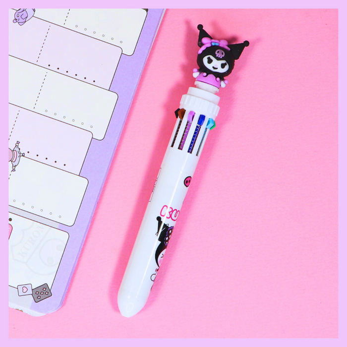White Kuromi multicolor ball pen