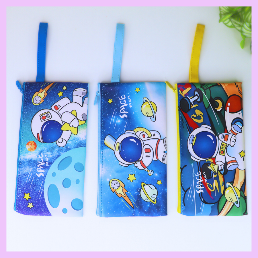 Space theme zipper bag