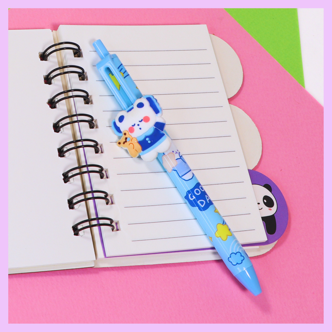 Blue slider pen with Good Day design