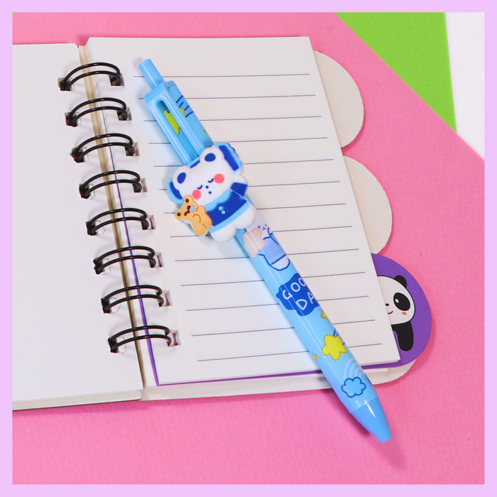 Blue slider pen with Good Day design