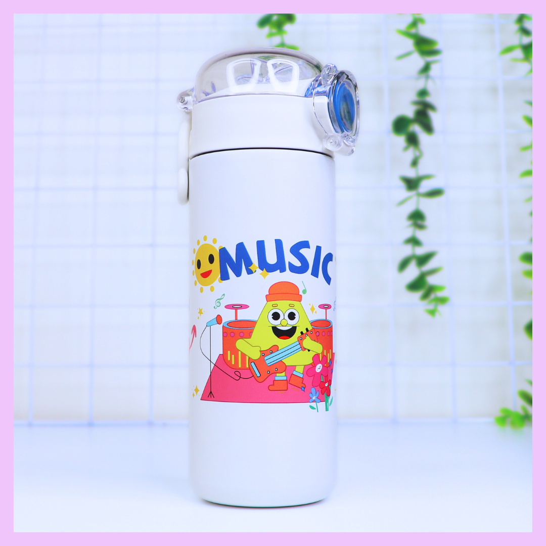 White stainless steel water bottle