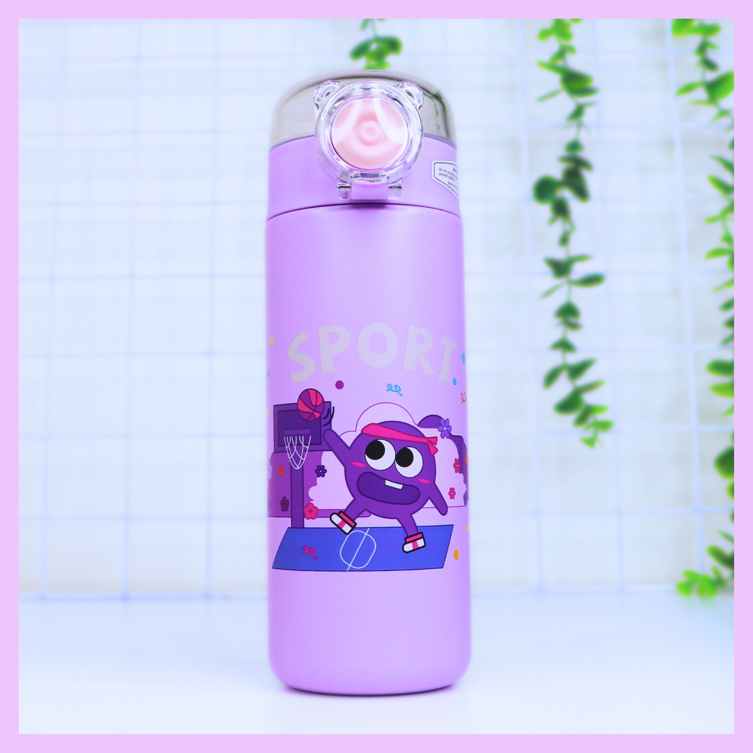 Purple stainless steel water bottle