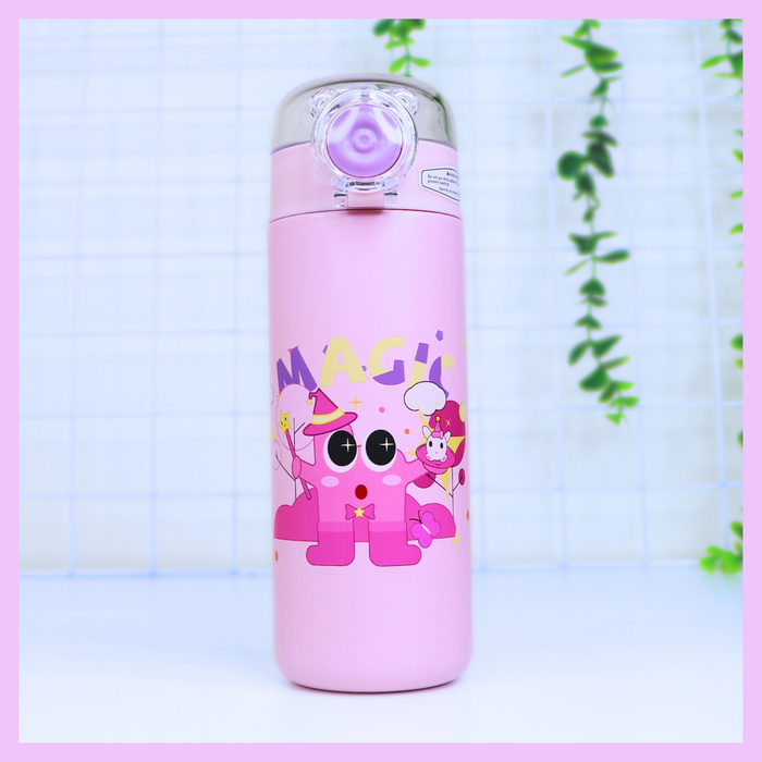 Pink stainless steel water bottle
