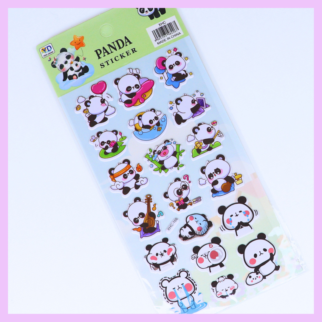Panda character stickers