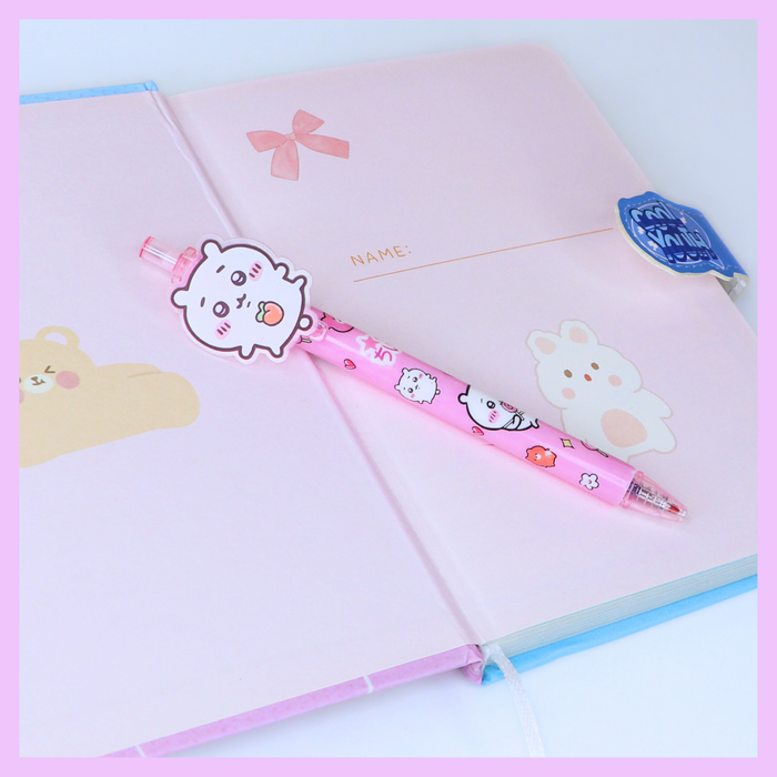 Pink cute animal click gel pen