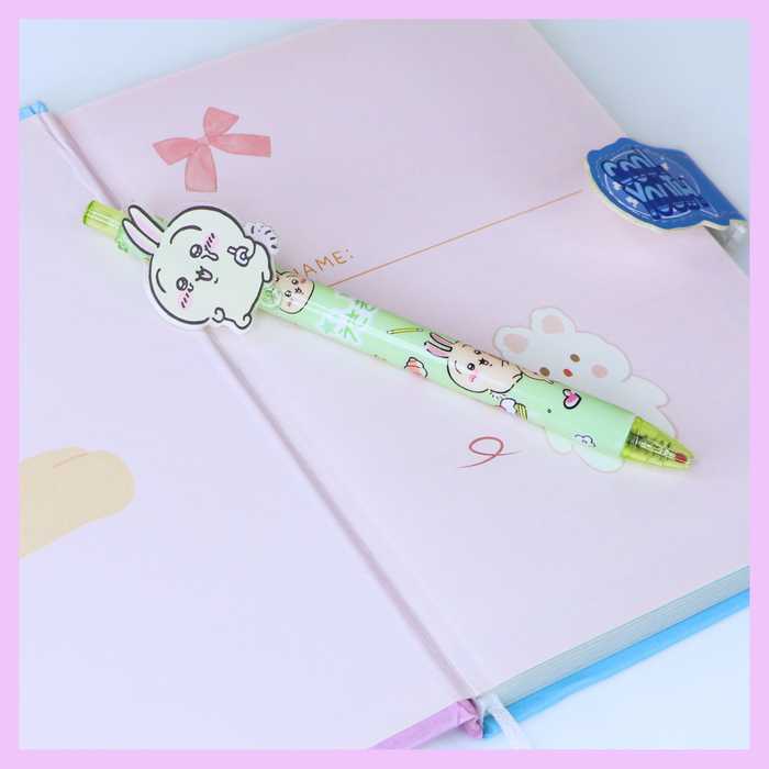 Light green cute animal click gel pen