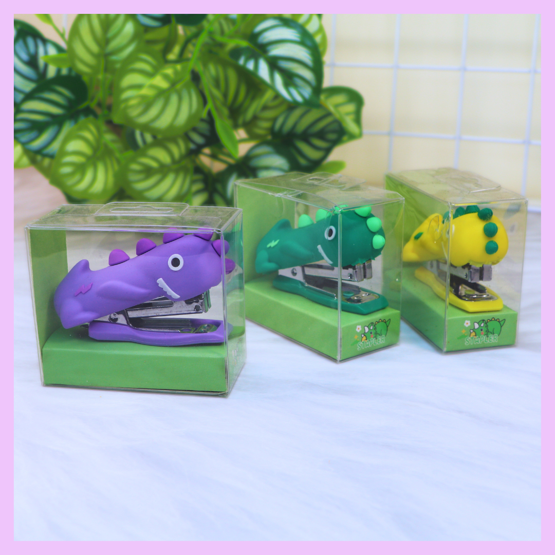 Dinosaur mini stapler close-up