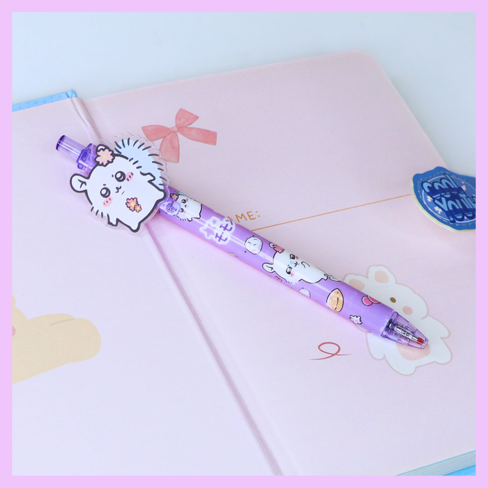 Purple cute animal click gel pen