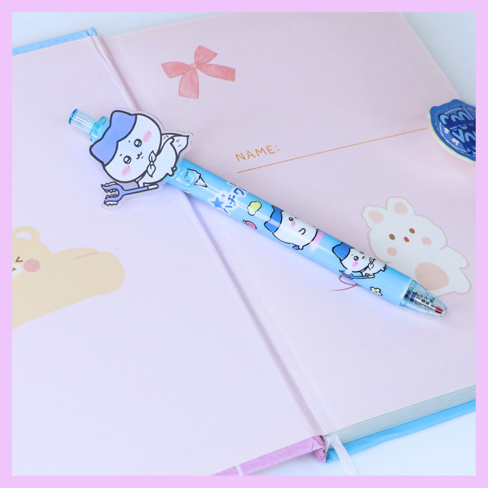 Light blue cute animal click gel pen
