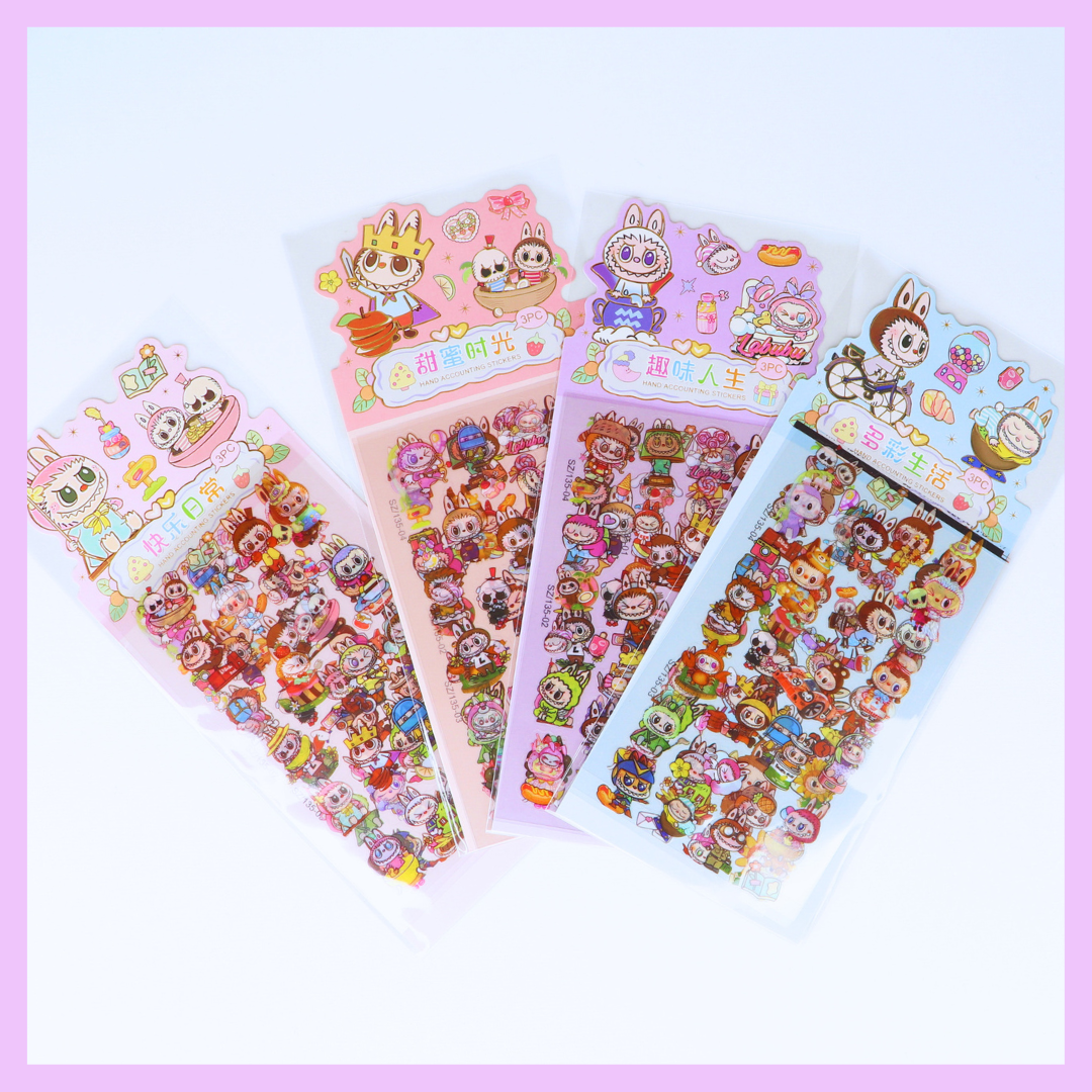 Labubu themed sticker collection